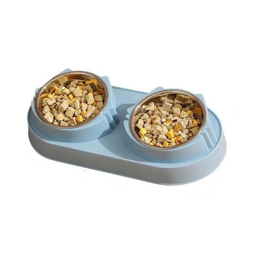 Elevated Cat Bowl:Health Protection: Crafted from food safety grade material, our Double Cat Bowl ensures your pet's meals are free from harmful substances, promoting a healthy diet.