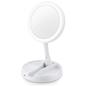 Foldable Led Magnifying Makeup Mirror:This double-sided mirror features an HD mirror surface and a 10x HD magnifying mirror surface, allowing for detailed and precise makeup application.