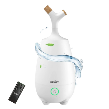 This Sejoy ultrasonic humidifier features a 5-liter tank with 2 adjustable output levels. It runs up to 24 hours without a refill .