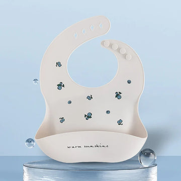 Baby Bib Waterproof Soft Silicone Scarf Summer Cute Cherry Print Adjustable Bibs Burp Cloths Baby Feeding Aprons Kids Eating