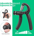 Adjustable Grip Strength Trainer - Forearm Strengthener with Resistance Range of 22-132 lbs (10-60 kg) for Musicians, Athletes, and Hand Injury Rehabilitation