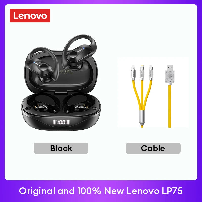 Original  LP75 TWS Bluetooth V5.3 Headphones Wireless LED Digital Display Earphones Noise Reduction Headset
