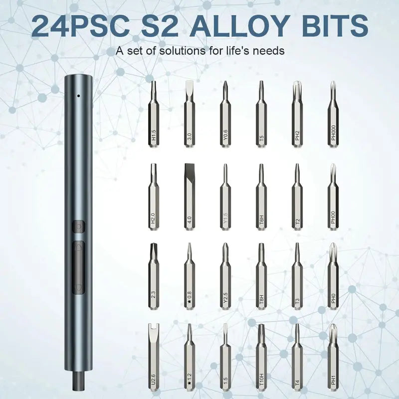 Portable Electric Screwdriver, 28-In-1Mini Electric Screwdriver Set,Rechargeable Repair Tool Kit, 24 Screwdriver Bits, Precision Screwdriver with Type-C Charging for Smartphones, Toys, Computers Multifunctional Tools
