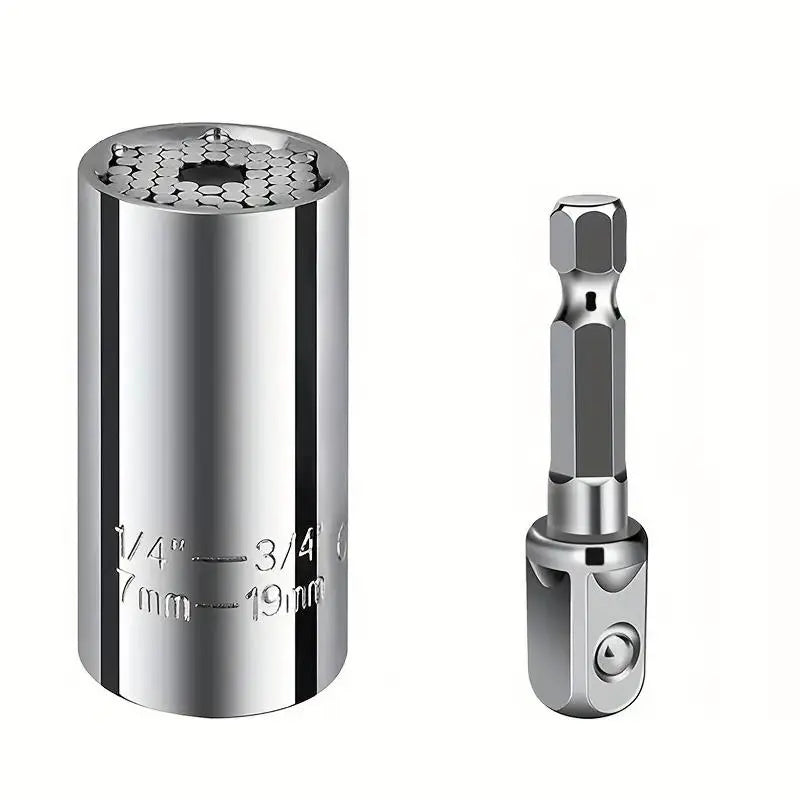 Universal Torque Wrench, 7-19Mm Socket Head Multi-Function Universal Socket, Universal Socket Wrench Set Hand Tool