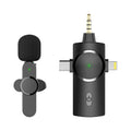 3 in 1 Dual Wireless Lavalier Microphone for Iphone/Android Phone/Camera/Laptop Plug-Play Mini Mic for Video Recording Interview