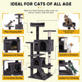 54In Cat Tree Cat Tower for Indoor Cats Plush Cat Condo Multi-Level Cat Furniture with Scratching Post, Jumping Platform Cat Play House Activity Center