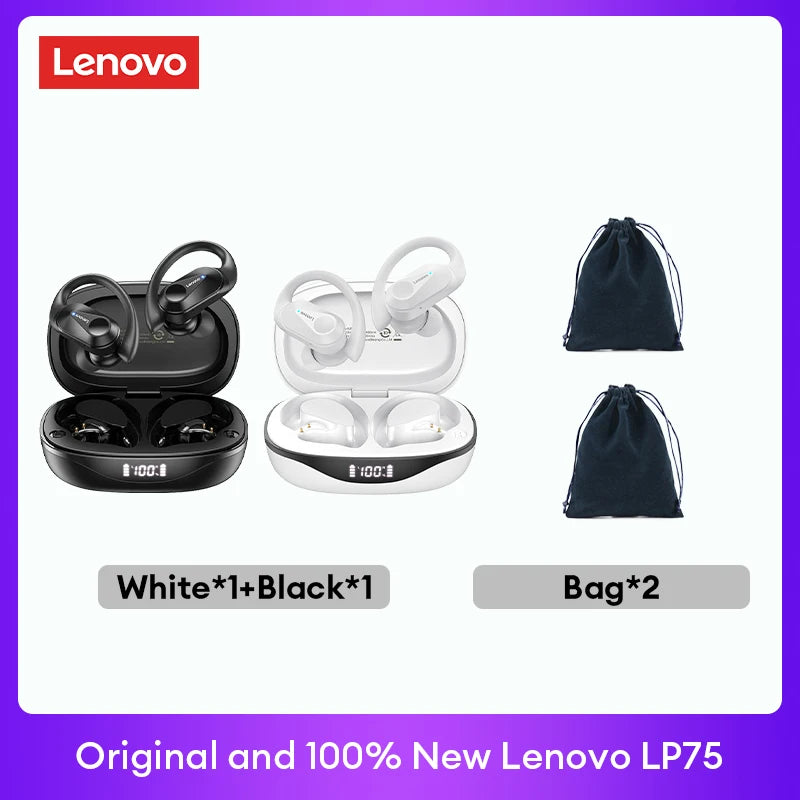 Original  LP75 TWS Bluetooth V5.3 Headphones Wireless LED Digital Display Earphones Noise Reduction Headset