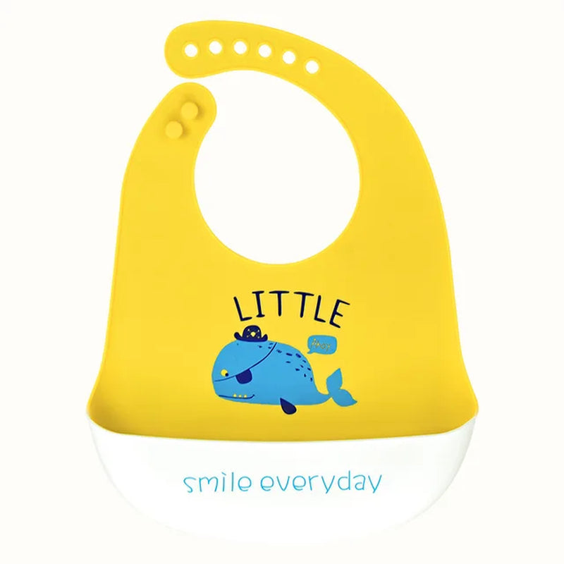 Silicone Babi Bib Waterproof Saliva Dripping Banana Bibs Cartoon Newborn Feeding Soft Edible Aprons Baby Adjustable Burp Scarf