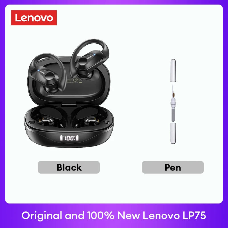 Original  LP75 TWS Bluetooth V5.3 Headphones Wireless LED Digital Display Earphones Noise Reduction Headset