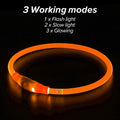 Light up Dog Collars - Waterproof LED Dog Collar, Glow in the Dark Puppy Collar, TPU Cuttable Lighted Dog Collar for Small Medium Large Dogs (Red)