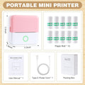 Thermal Mini Printer, Portable Inkless Sticker Maker, Bluetooth Printer for Phone, Wireless Label Printer with Tape, Free Cut Small Pocket Printer for Notes&Children DIY, Compatible with Ios&Android