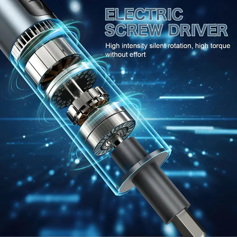 Portable Electric Screwdriver, 28-In-1Mini Electric Screwdriver Set,Rechargeable Repair Tool Kit, 24 Screwdriver Bits, Precision Screwdriver with Type-C Charging for Smartphones, Toys, Computers Multifunctional Tools