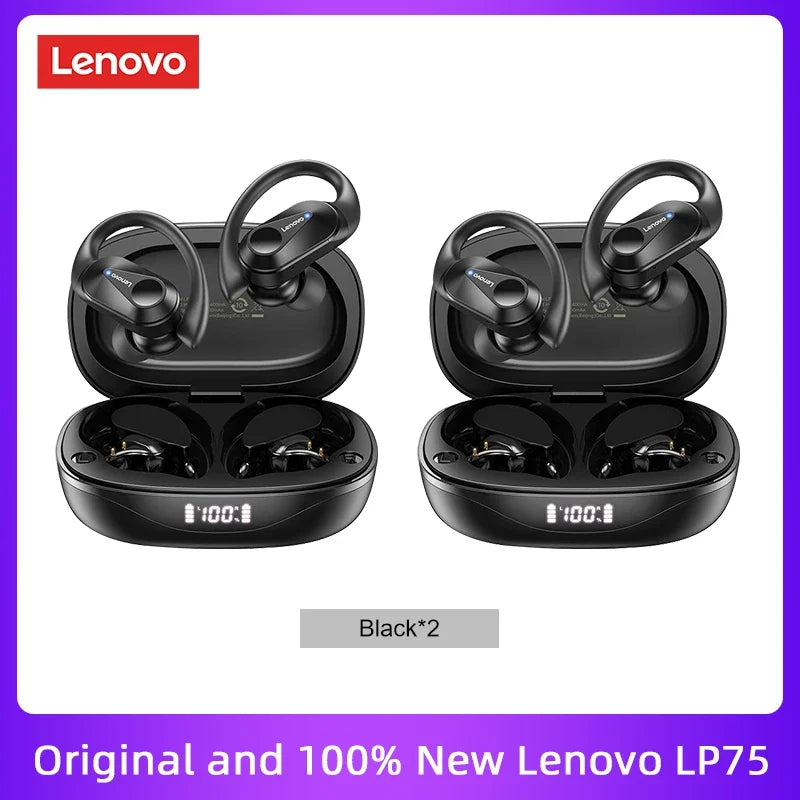 Original  LP75 TWS Bluetooth V5.3 Headphones Wireless LED Digital Display Earphones Noise Reduction Headset