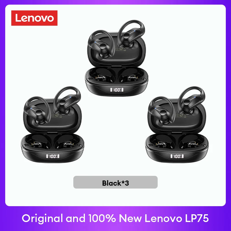 Original  LP75 TWS Bluetooth V5.3 Headphones Wireless LED Digital Display Earphones Noise Reduction Headset
