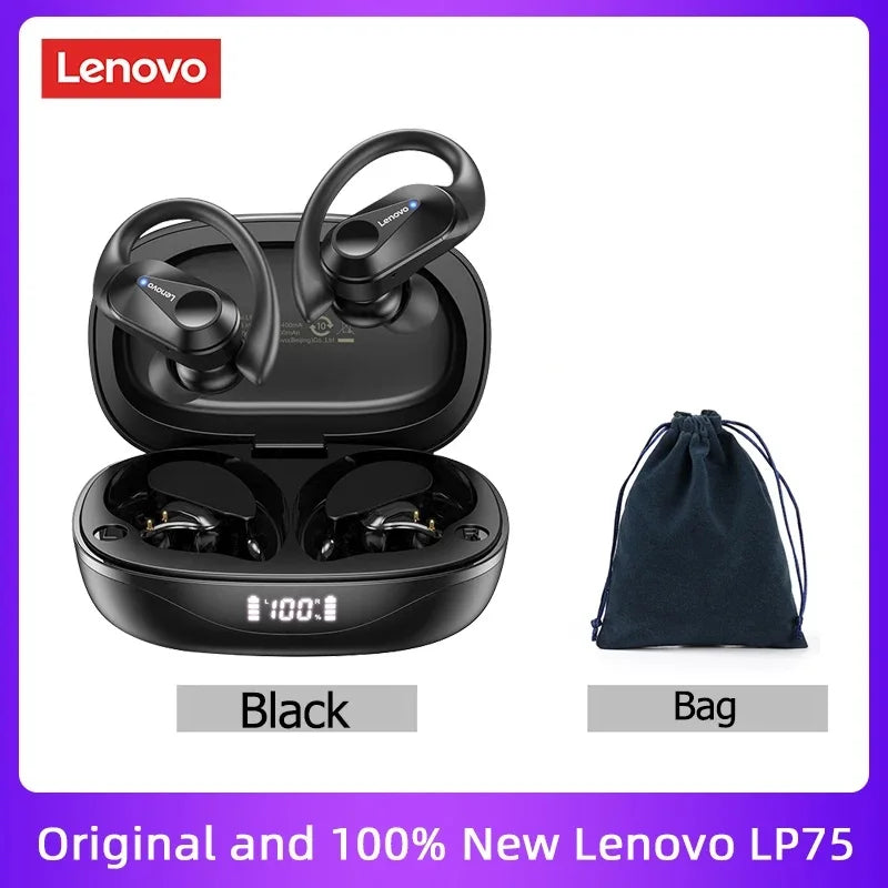 Original  LP75 TWS Bluetooth V5.3 Headphones Wireless LED Digital Display Earphones Noise Reduction Headset