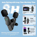 3 in 1 Dual Wireless Lavalier Microphone for Iphone/Android Phone/Camera/Laptop Plug-Play Mini Mic for Video Recording Interview