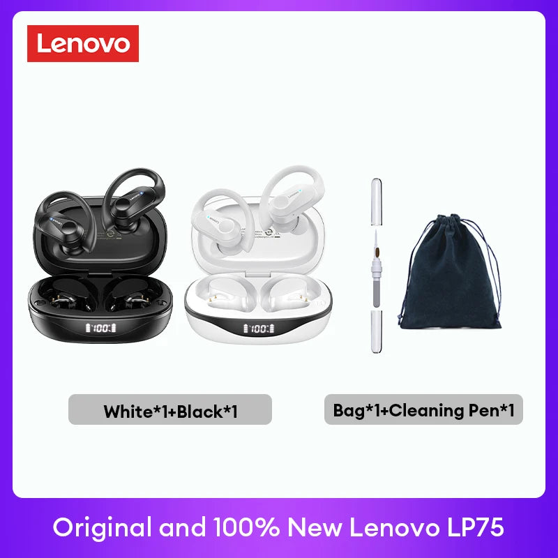 Original  LP75 TWS Bluetooth V5.3 Headphones Wireless LED Digital Display Earphones Noise Reduction Headset