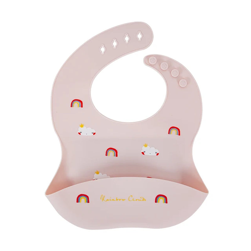 Baby Bib Waterproof Soft Silicone Scarf Summer Cute Cherry Print Adjustable Bibs Burp Cloths Baby Feeding Aprons Kids Eating