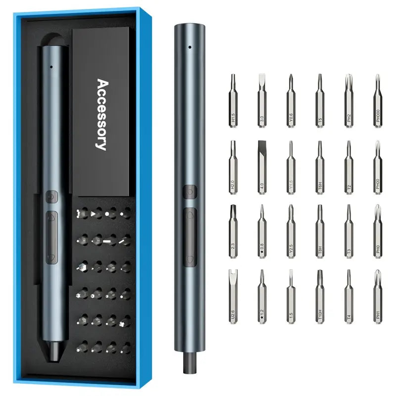 Portable Electric Screwdriver, 28-In-1Mini Electric Screwdriver Set,Rechargeable Repair Tool Kit, 24 Screwdriver Bits, Precision Screwdriver with Type-C Charging for Smartphones, Toys, Computers Multifunctional Tools