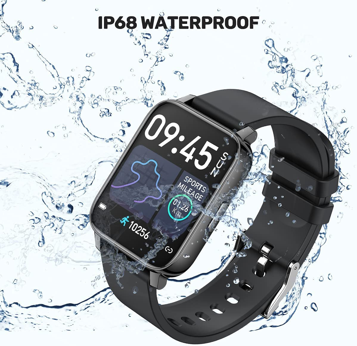 1.69" Touch Screen Smartwatch for Android and iOS Phones with Heart Rate and Blood Pressure Monitor