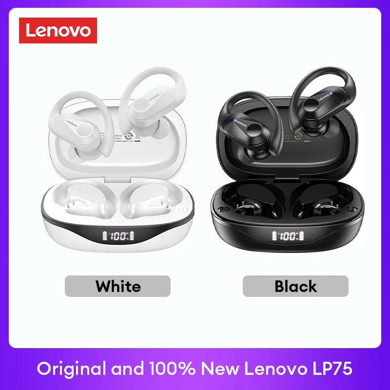 Original  LP75 TWS Bluetooth V5.3 Headphones Wireless LED Digital Display Earphones Noise Reduction Headset